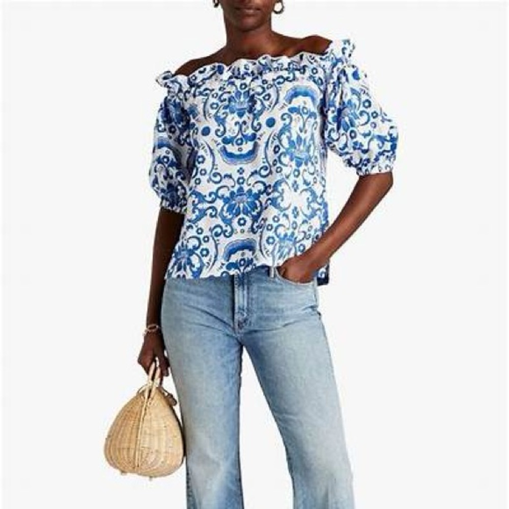 Borgo De Nor Gwen off the shoulder top. Size 6